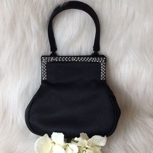 Lord & Taylor Satin and Crystal Lady Bag